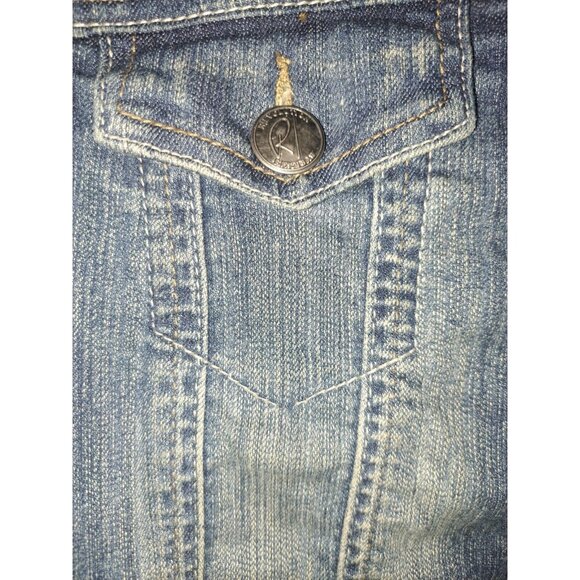 Y2K Revolution by Ricki's Streetwear Denim Lightweight Button Front Jacket Sz M - Picture 3 of 15